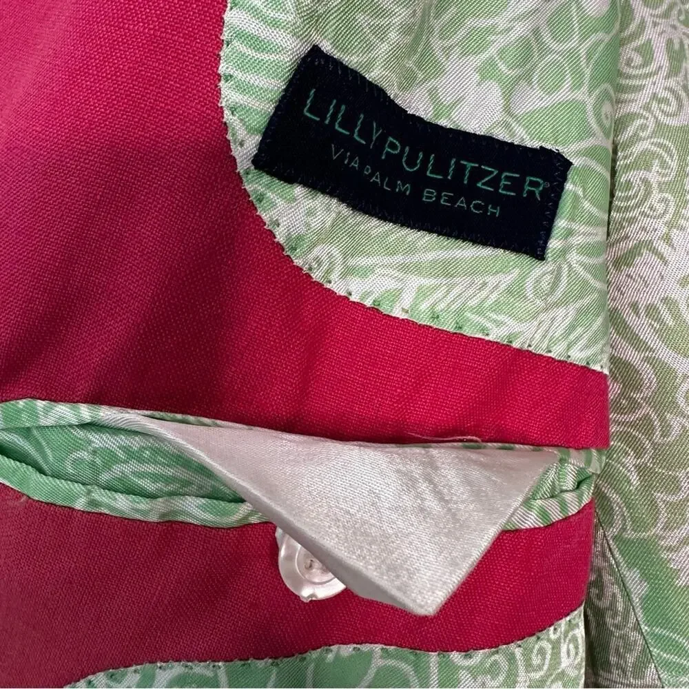 Lilly Pulitzer Men's Palm Beach Vintage Pink Linen 3 Button Down Blazer Size 40